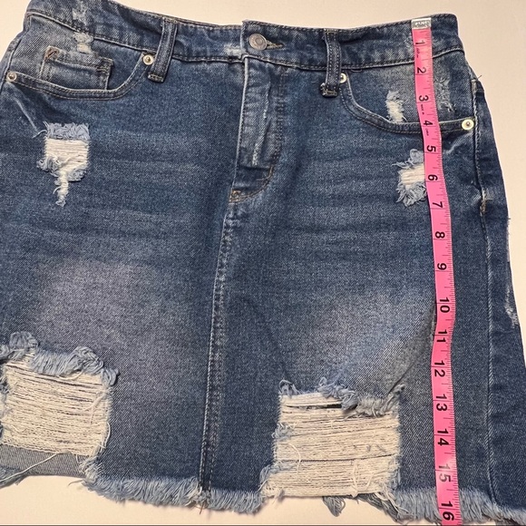 Wild Fable Distressed Denim Skirt - Picture 3 of 8